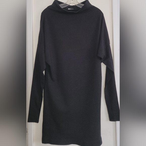 Norma Kamali True Black All In One Dolman Sleeve Stretch Cotton Dress Size XS - Picture 5 of 16